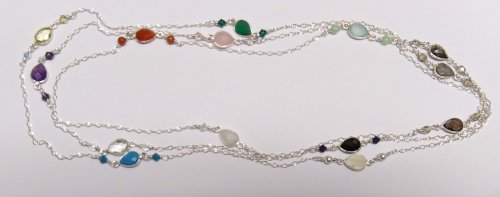 Judy Larson's Multi Gemstone Necklace - , Contemporary Wire Jewelry, Making Chain, Chain Making , Loops, Wire Loop, Wrapped Wire Loop, multi gemstone necklace